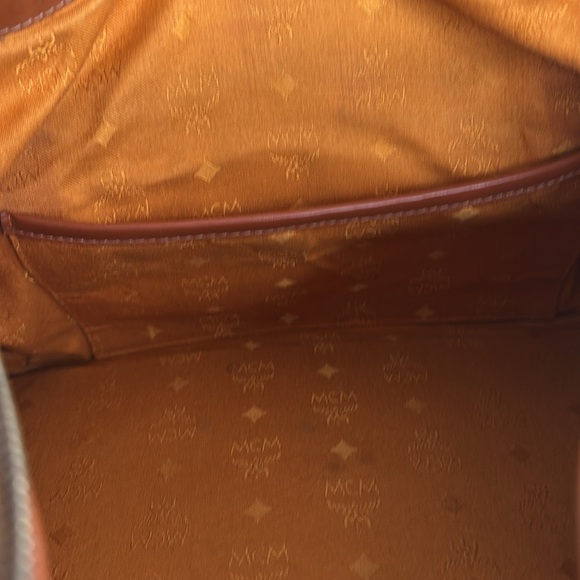 MCM Cognac Visetos Travel Boston Bag Dust bag & COA - Picture 6 of 9